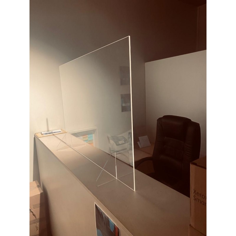 Écran de Protection pour Comptoir Magasins et Établissements 100x80cm - PET Polycarbonate Écran de Protection pour Comptoir Magasins et Établissements 100x80cm - PET Polycarbonate